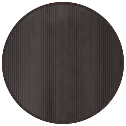 Tappeto Rotondo Marrone Scuro 100 cm in Bambù | homemem39