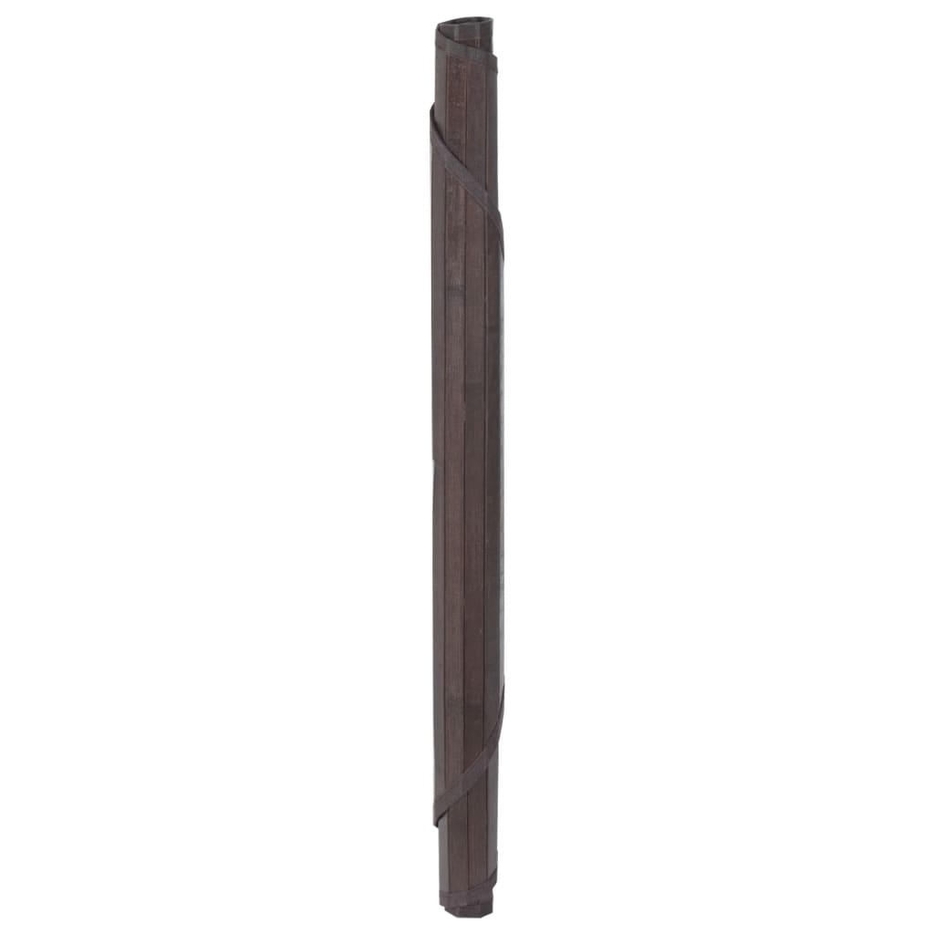 Tappeto Rotondo Marrone Scuro 100 cm in Bambù | homemem39