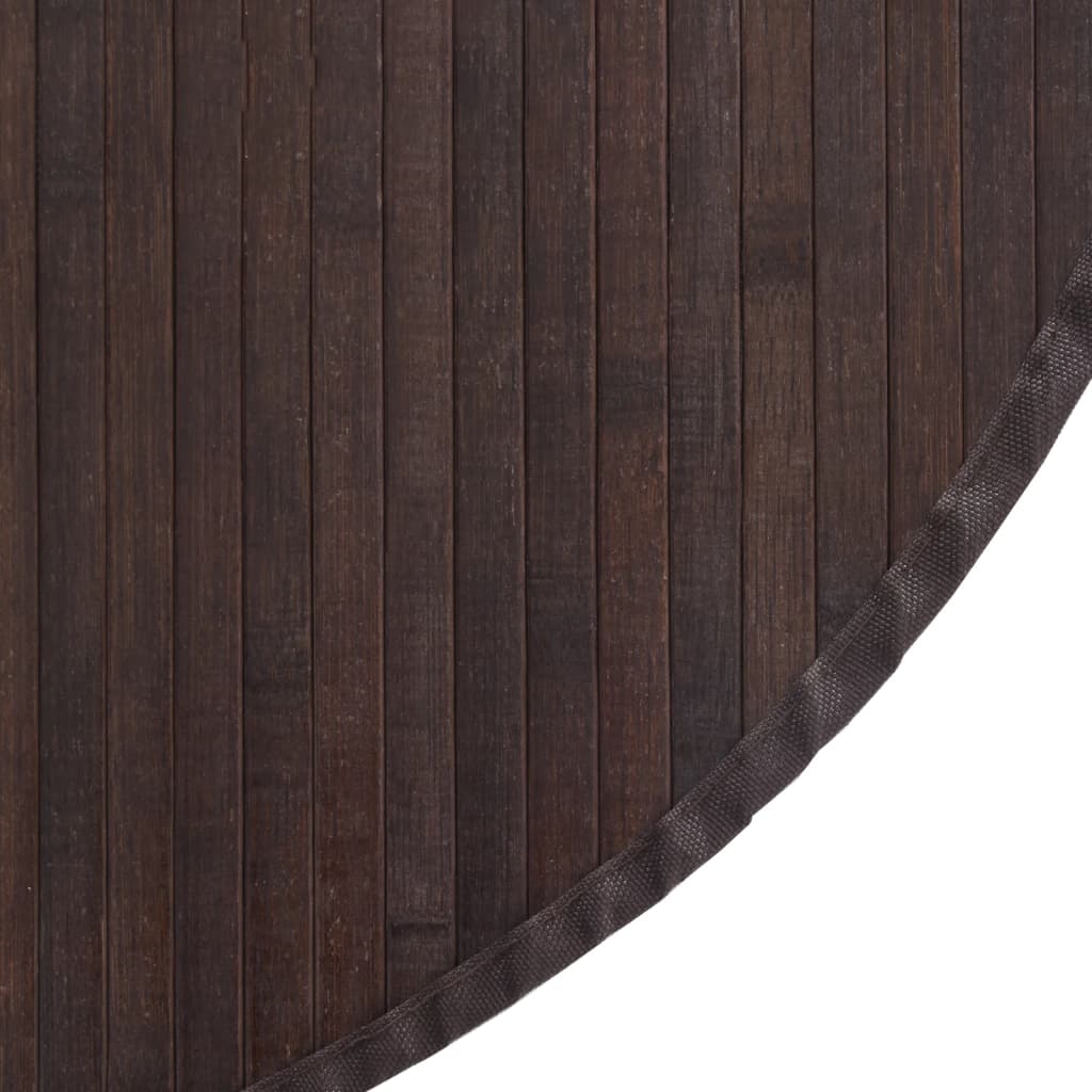 Tappeto Rotondo Marrone Scuro 100 cm in Bambù | homemem39