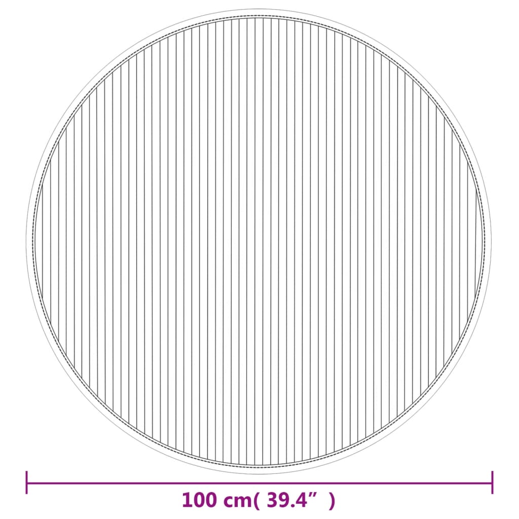 Tappeto Rotondo Marrone Scuro 100 cm in Bambù | homemem39