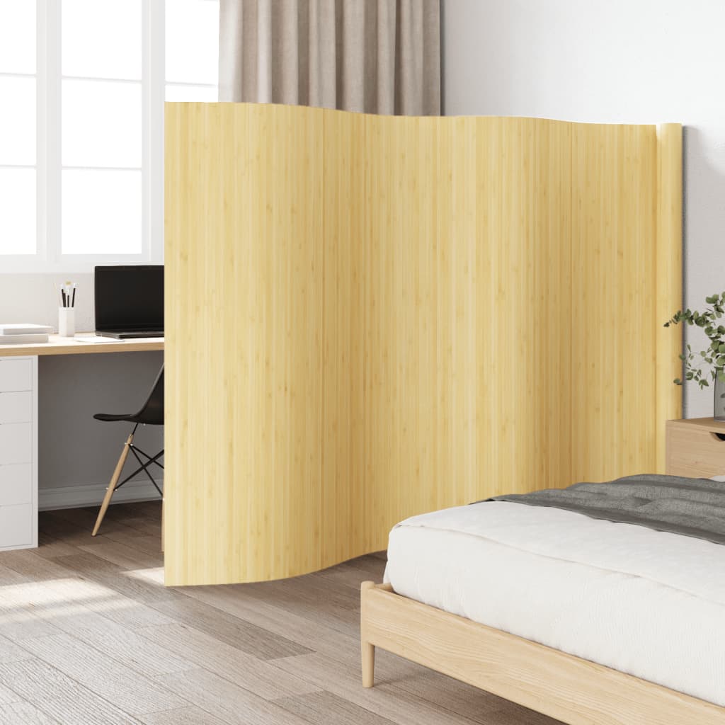 Light Natural Room Divider 165x600 cm in Bamboo