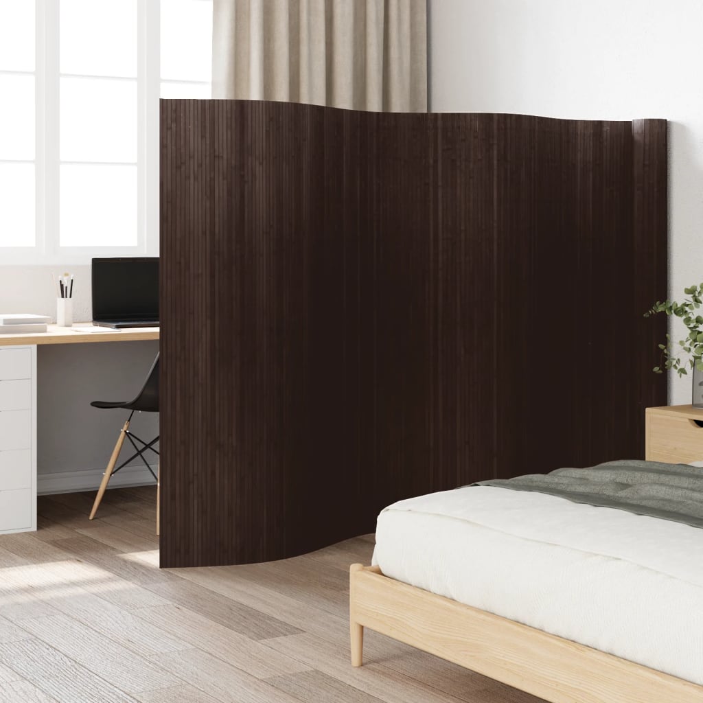 Dark Brown Room Divider 165x800 cm in Bamboo