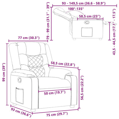 Poltrona Reclinabile Nera in Similpelle | homemem39