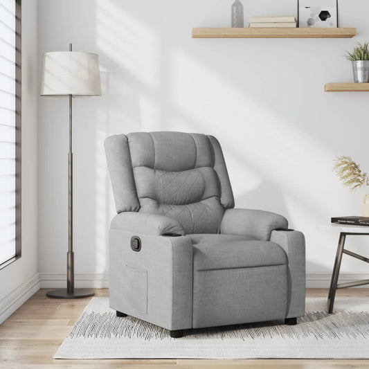 Poltrona Reclinabile in Tessuto Grigio Chiaro | homemem39