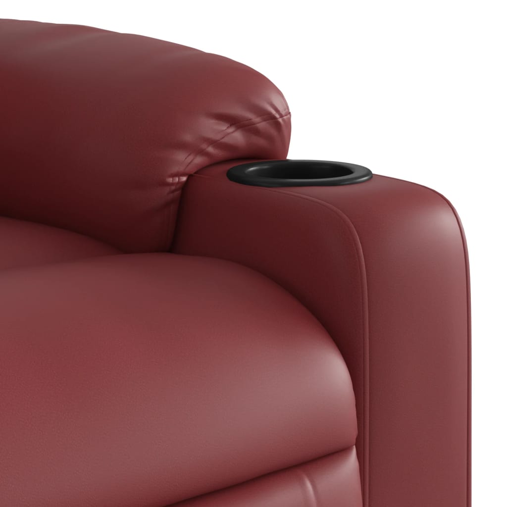 Poltrona Reclinabile Rosso Vino in Similpelle | homemem39