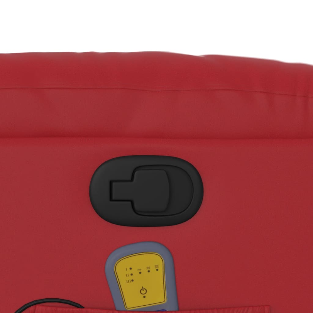 Poltrona Massaggiante Reclinabile Rossa in Similpelle - homemem39