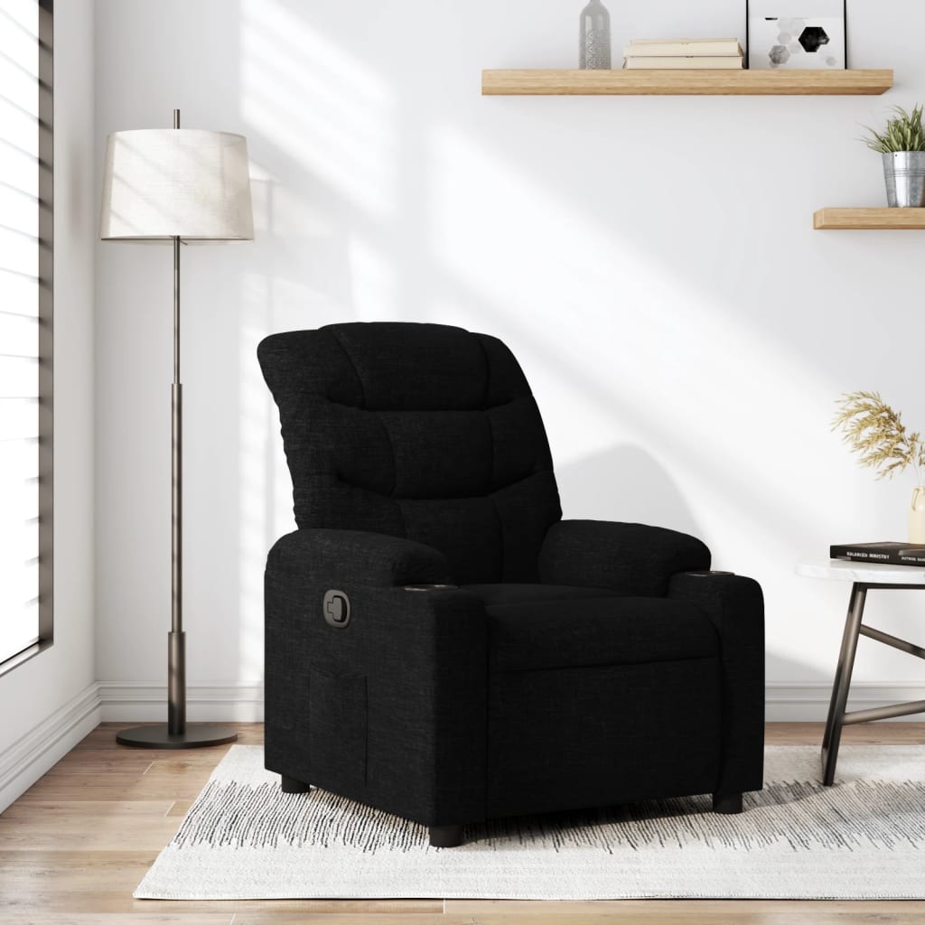 Poltrona Reclinabile in Tessuto Nero | homemem39