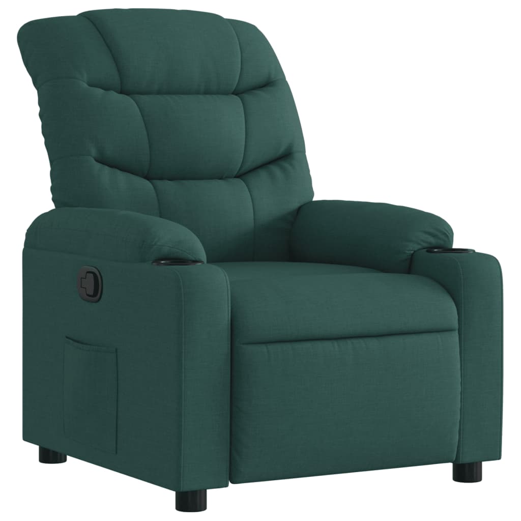 Poltrona Reclinabile in Tessuto Verde Scuro | homemem39