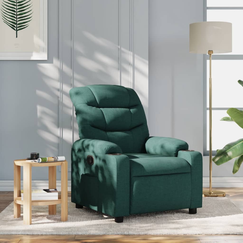 Poltrona Reclinabile in Tessuto Verde Scuro | homemem39