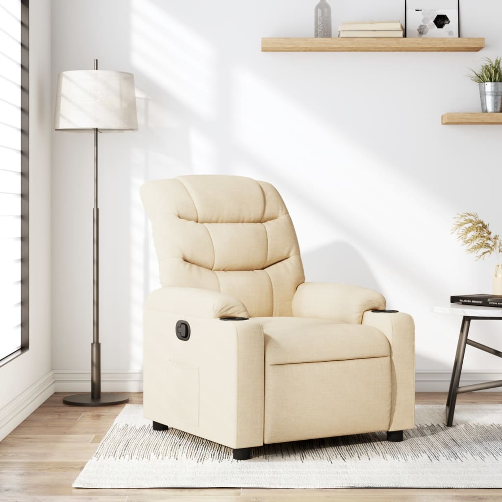 Poltrona Reclinabile in Tessuto Crema | homemem39