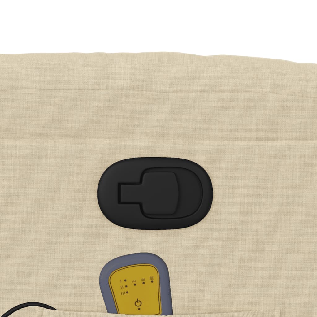 Poltrona Massaggiante Reclinabile Crema in Tessuto - homemem39