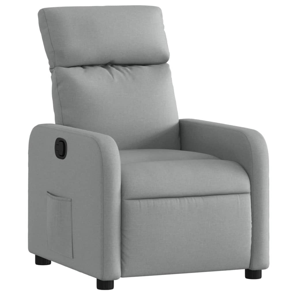 Reclining Armchair in Light Gray Fabric