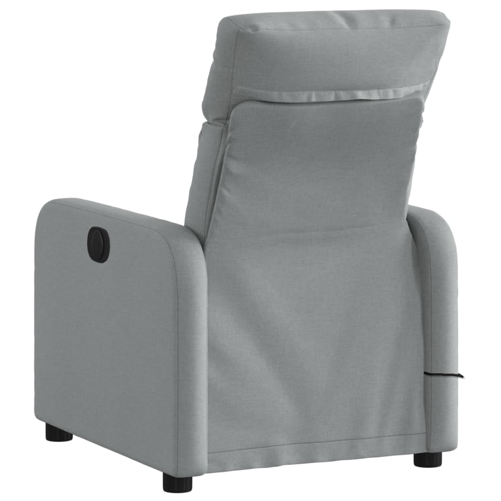 Light Gray Reclining Massage Chair in Fabric