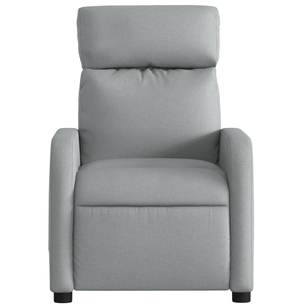 Light Gray Reclining Massage Chair in Fabric
