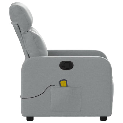 Light Gray Reclining Massage Chair in Fabric