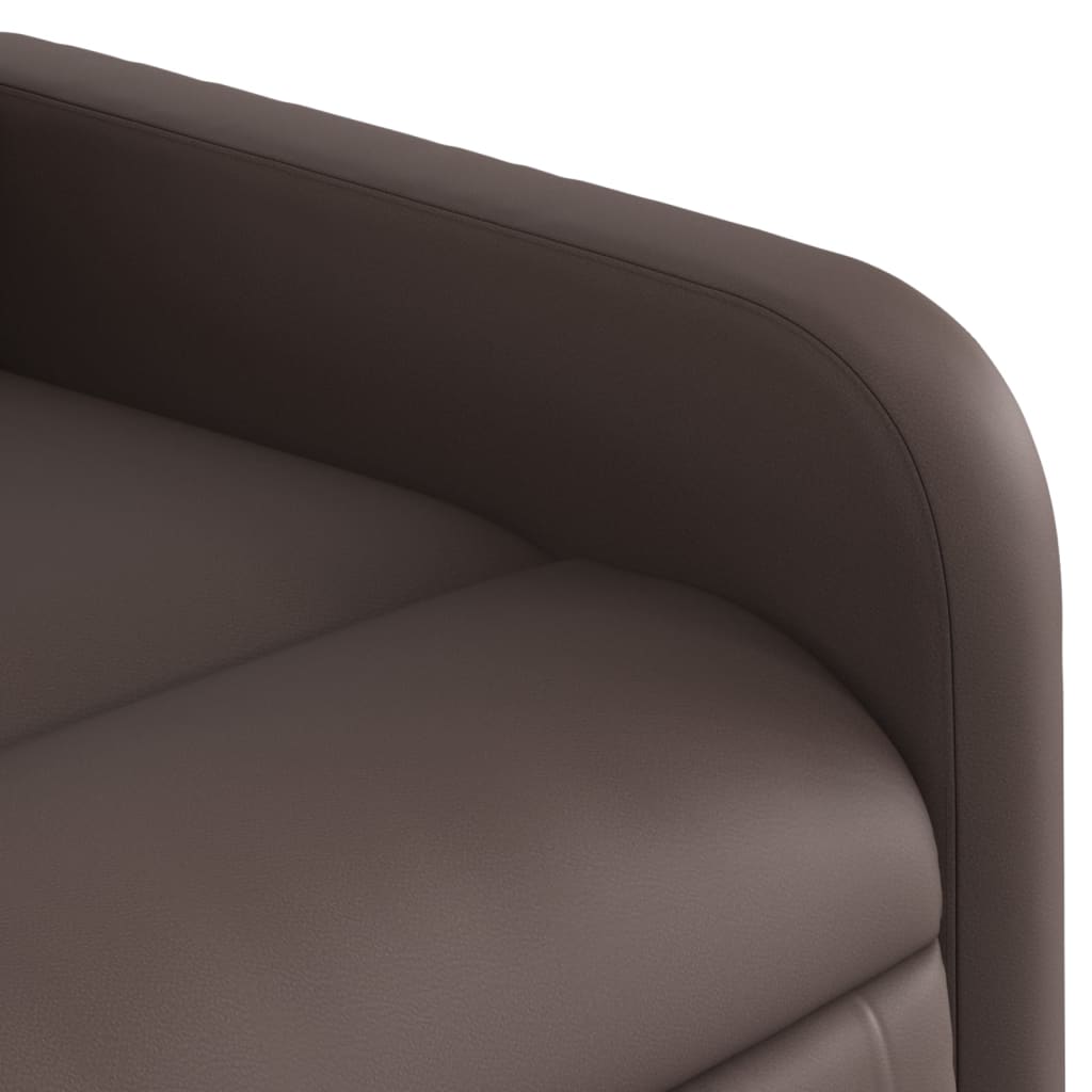 Brown Reclining Armchair in Faux Leather