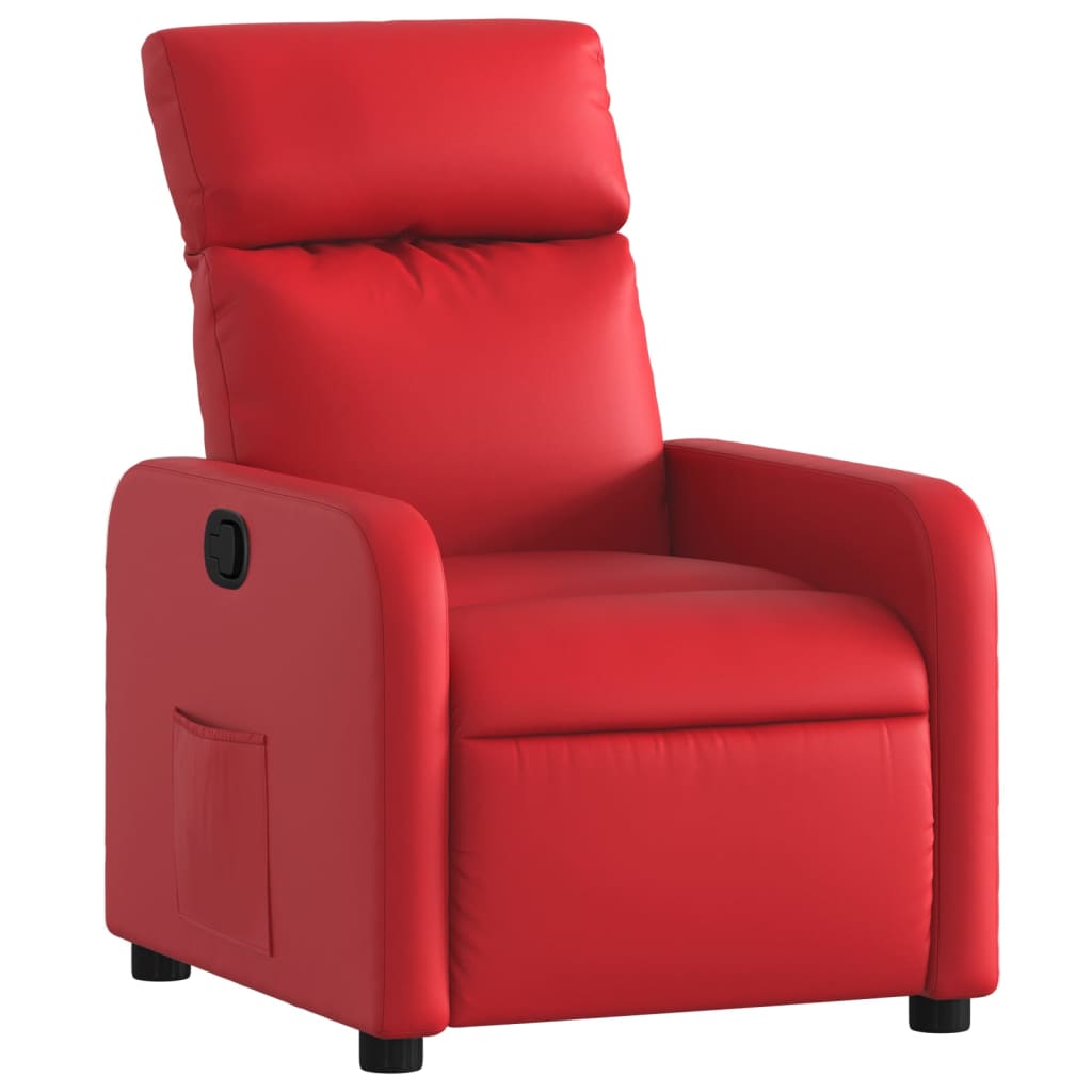 Poltrona Reclinabile Rossa in Similpelle | homemem39