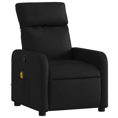 Black Reclining Massage Chair in Faux Leather