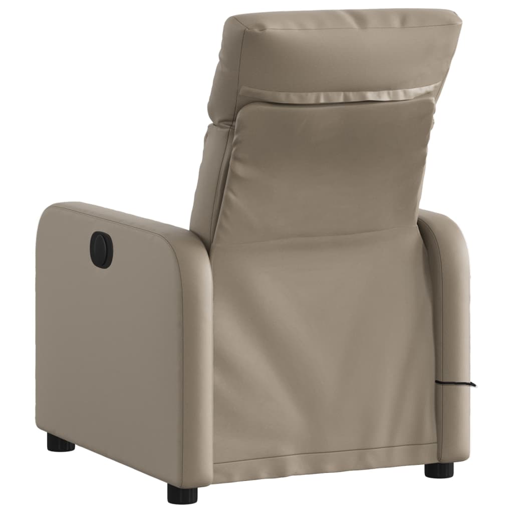 Cappuccino reclining massage chair in imitation leather