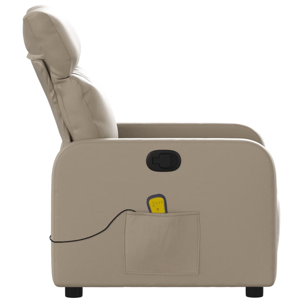 Cappuccino reclining massage chair in imitation leather