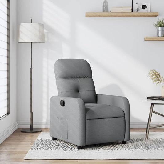 Reclining Armchair in Light Gray Fabric