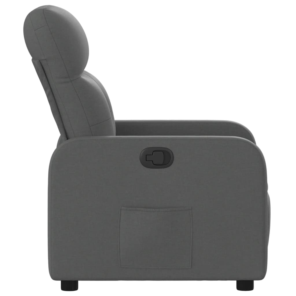 Reclining Armchair in Dark Gray Fabric