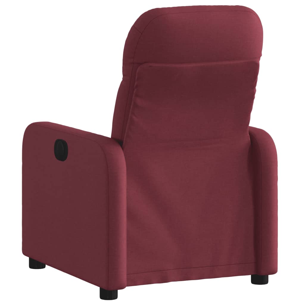 Reclining Armchair in Wine Red Fabric