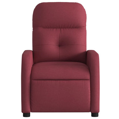Reclining Armchair in Wine Red Fabric