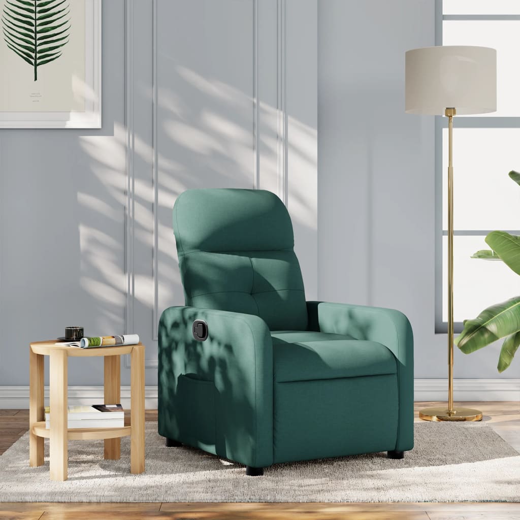 Poltrona Reclinabile in Tessuto Verde Scuro | homemem39
