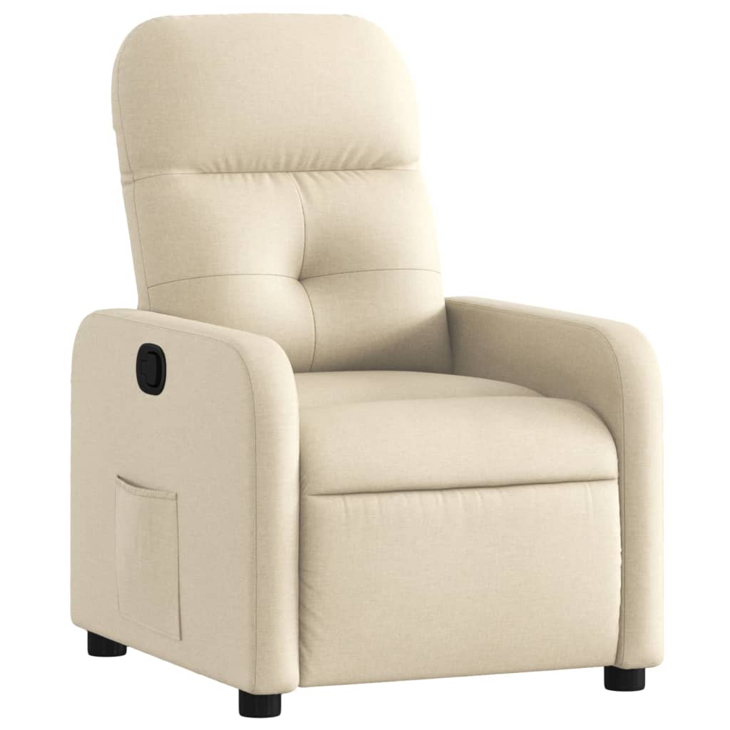 Reclining Armchair in Cream Fabric