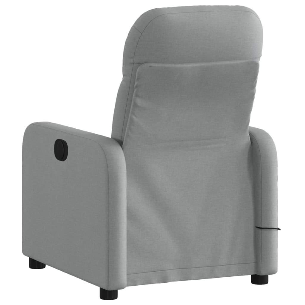 Light Gray Reclining Massage Chair in Fabric