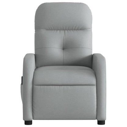 Light Gray Reclining Massage Chair in Fabric