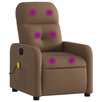 Brown Reclining Massage Chair in Fabric