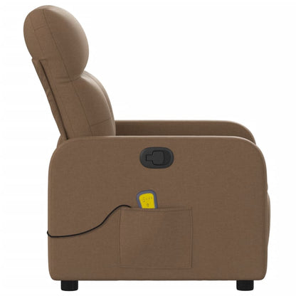 Brown Reclining Massage Chair in Fabric