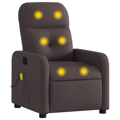 Dark Brown Reclining Massage Chair in Fabric