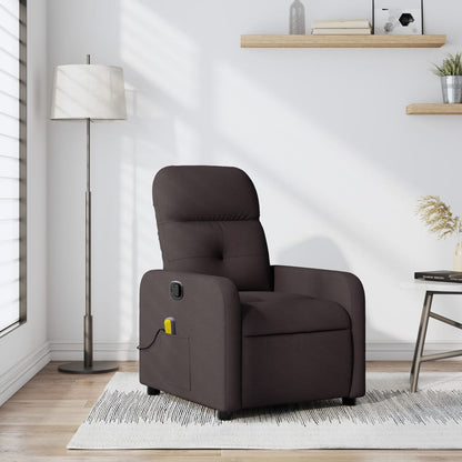 Dark Brown Reclining Massage Chair in Fabric