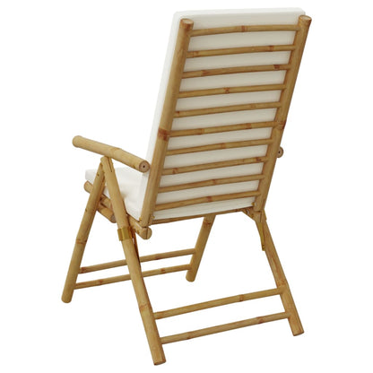 Sedie da Giardino Pieghevoli Reclinabili 2 pz con Cuscini Bambù - homemem39