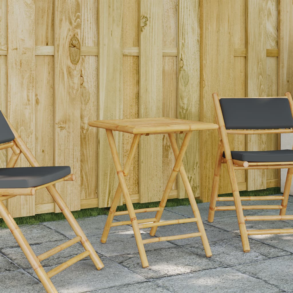 Folding Garden Table 55x55x75 cm in Bamboo