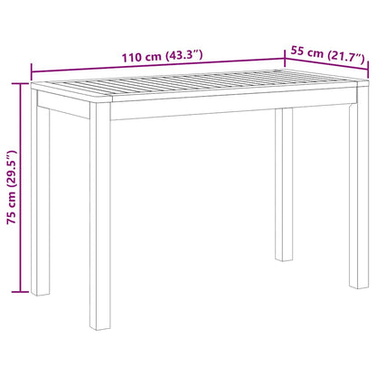 Tavolo da Pranzo da Giardino 110x55x75 cm Legno Massello Acacia | homemem39