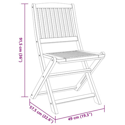 Set da balcone 3 pz in Legno Massello di Acacia - homemem39