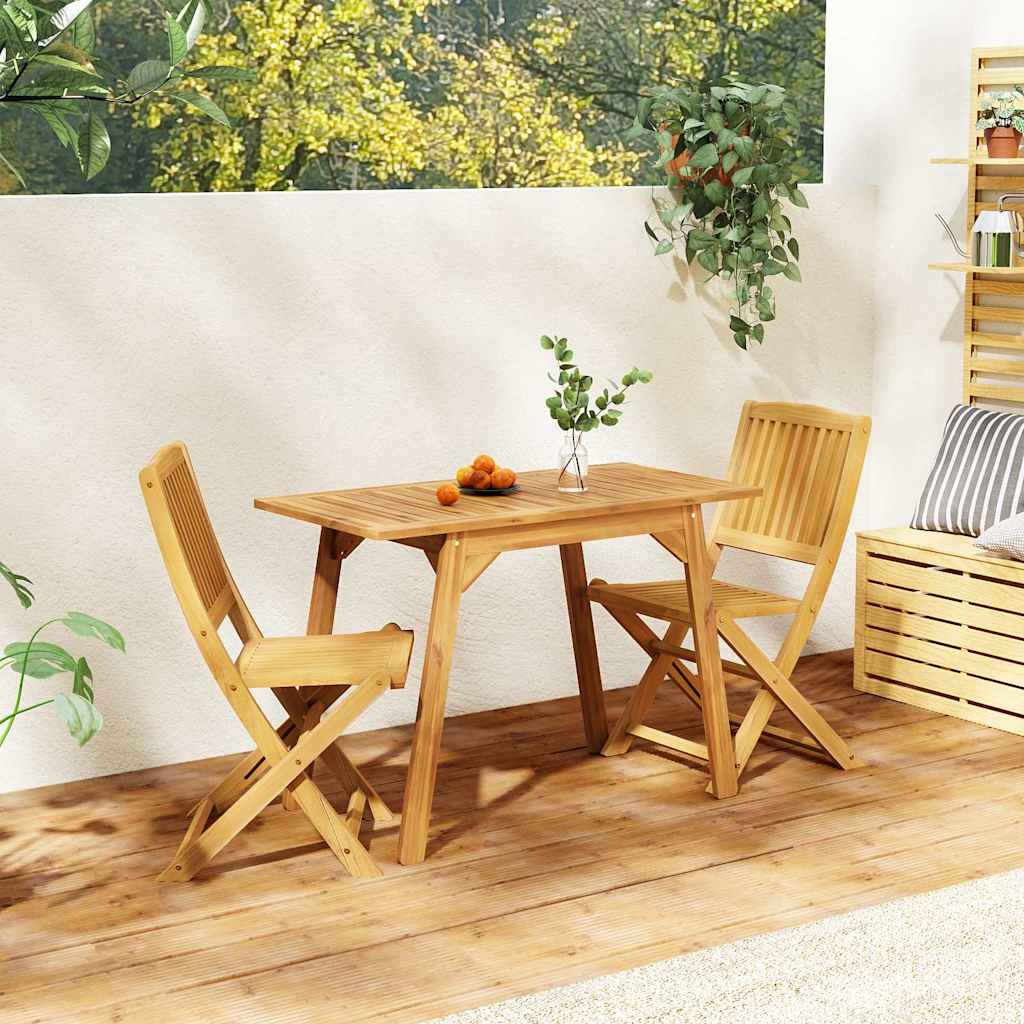 Set da balcone 3 pz in Legno Massello di Acacia - homemem39