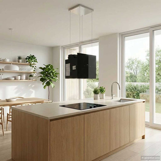 Cappa da Cucina a Isola con Sensore Tattile LCD Vetro Temperato | homemem39