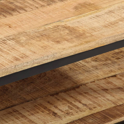 Tavolino 100x50x35 cm in Legno Massello di Mango Grezzo