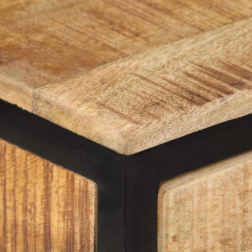 Tavolo Consolle 70x35x70 cm in Legno Massello di Mango Grezzo