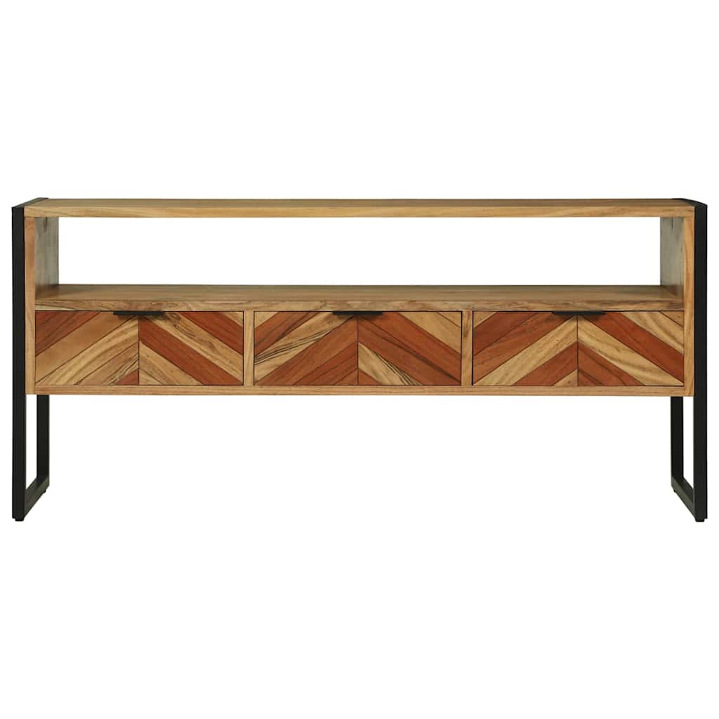 Mobile TV Marrone 100 x 35 x 50 cm Legno di Acacia Massello