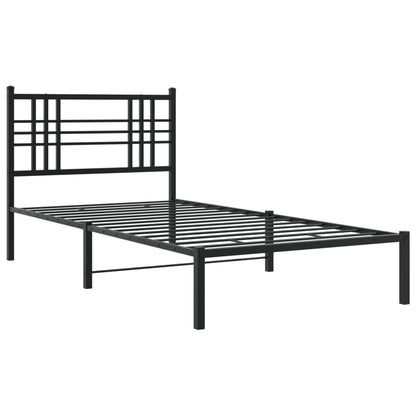 Giroletto con Testiera in Metallo Nero 100x190 cm | homemem39