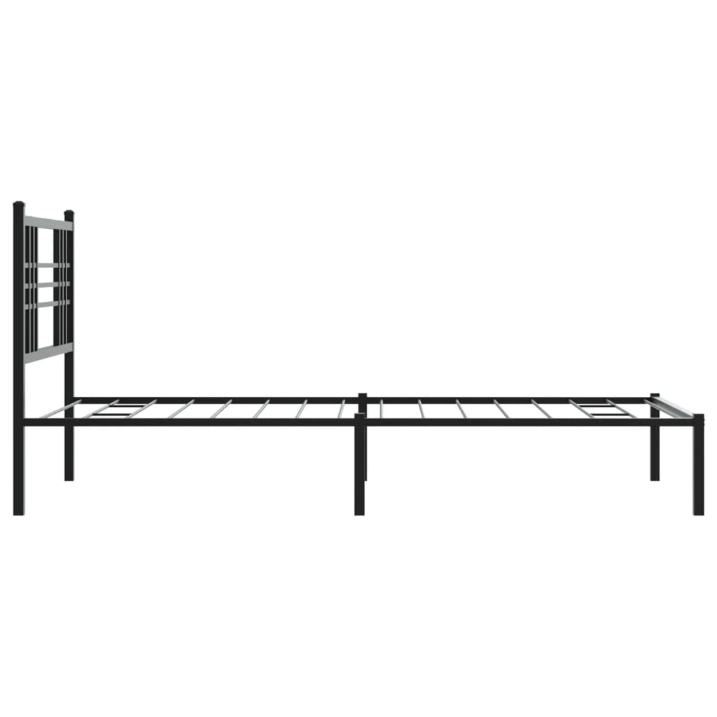 Giroletto con Testiera in Metallo Nero 100x190 cm | homemem39