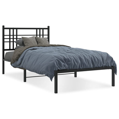 Giroletto con Testiera Metallo Nero 100x200 cm | homemem39