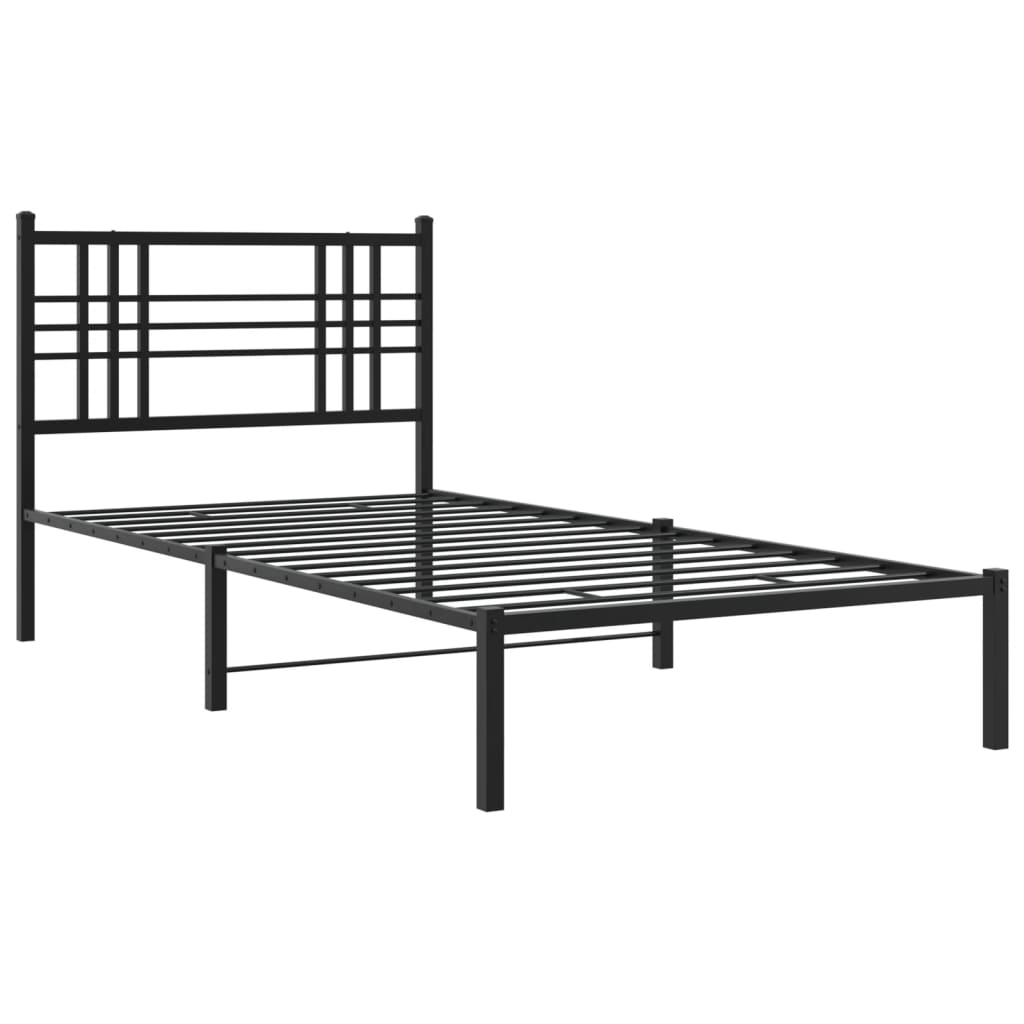 Giroletto con Testiera Metallo Nero 100x200 cm | homemem39