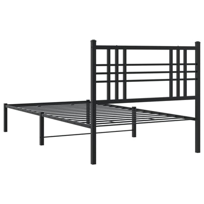Giroletto con Testiera Metallo Nero 100x200 cm | homemem39